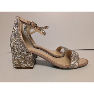 Betsey Johnson Women Shoes 8.5/9 Mari Rhinestone Gems Block Heeled MISMATCH